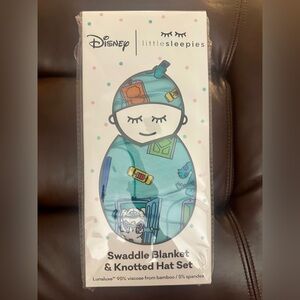 Little Sleepies Disney Monsters Inc Scream Team Swaddle Hat Set New